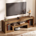Tribesigns 63-Inch TV Stand for 55/60/65/75-Inch TVs, Farmhouse Entertainment Center with Open Storage Shelves, Wood Television Console for Living Room, Bedroom