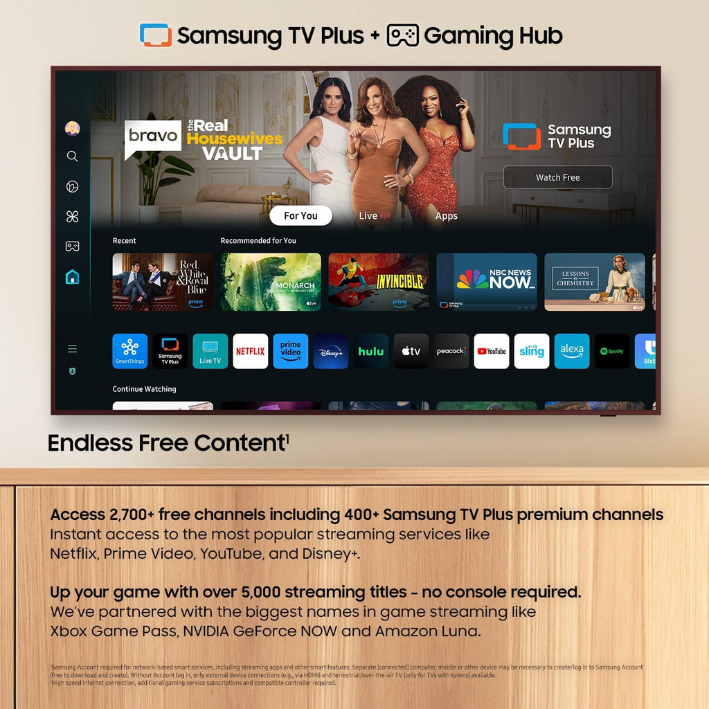 Samsung 50-Inch Class QLED 4K LS03D The Frame Series Quantum HDR Smart TV w/Dolby Atmos, Art Mode, Anti-Reflection, Customizable Frame, Slim Fit Wall Mount with Alexa Built-in (QN50LS03D, 2024 Model)