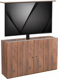 VIVO Walnut TV Cabinet with Motorized Vertical Lift Television Stand, Holds 32 to 55 inch TVs up to 132 lbs, CASE-KIT-EUP1WN