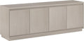 Henn&Hart TV Stand for TVs up to 75'' with 2 Concealed Storage Cabinets and Adjustable Shelves for Living Room, Family Room, or Office, Alder White