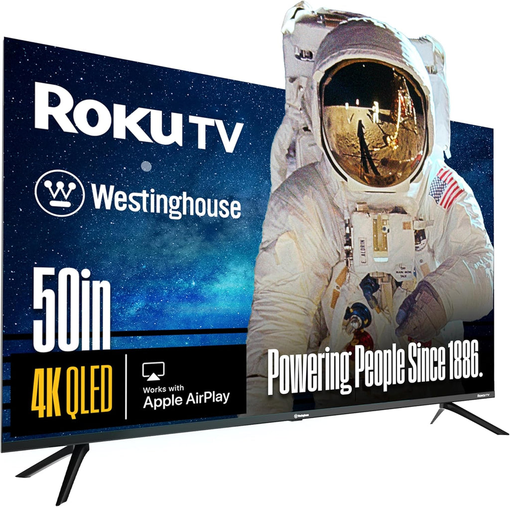 Westinghouse Roku TV - 50 Inch Smart TV, 4K UHD QLED Television w/HDR 10+, Dolby Vision, Wi-Fi & Mobile App Connectivity, Flat Screen Compatible w/Apple HomeKit, Alexa, & Google Assistant