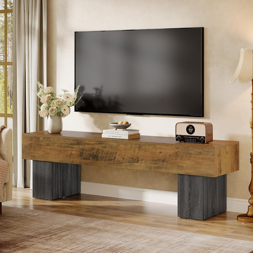 Tribesigns 63' TV Stand, Farmhouse Entertainment Center, Low TV Console Table for Living Room, Long Media Console Television Stands for 55/60/65 Inch TV