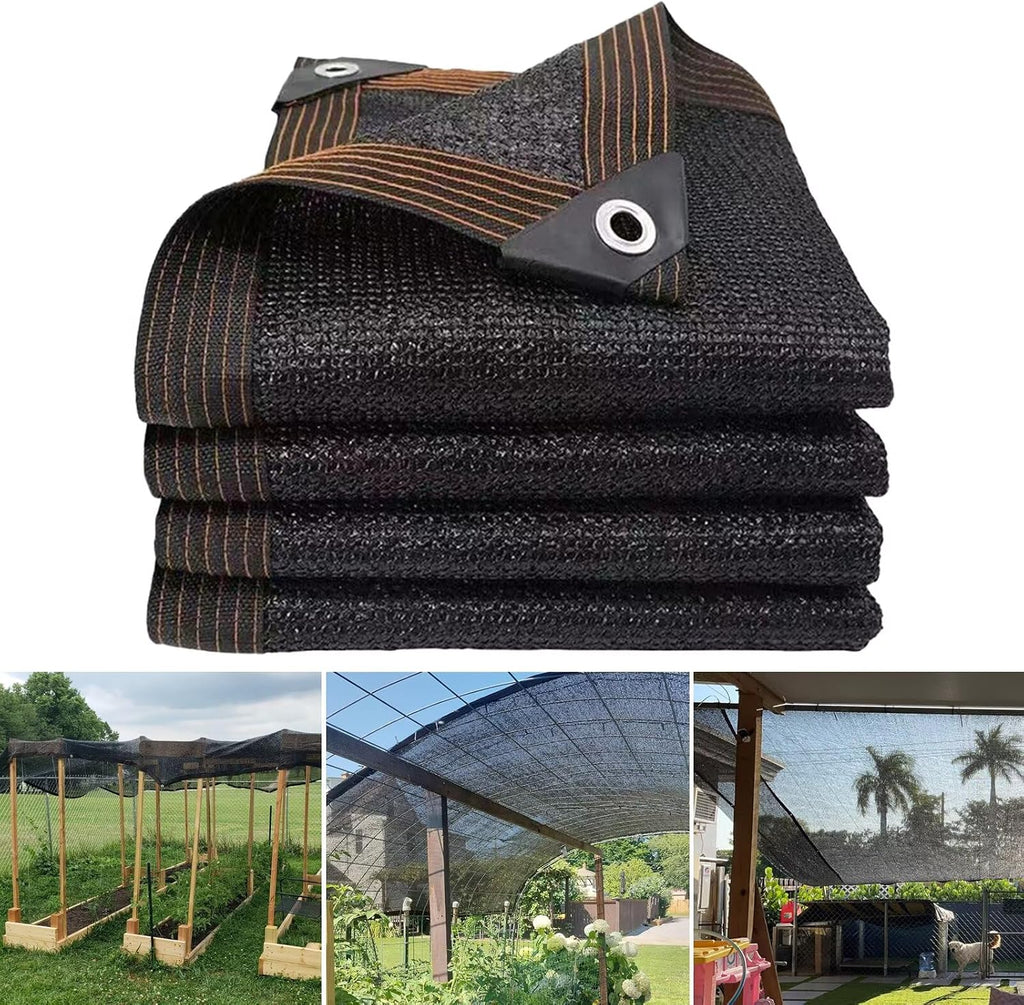 90% Black Shade Cloth for Garden, 16x16FT Resistant Garden Sun Shade Net, Durable Mesh Shade Tarp with Reinforced Grommets for Greenhouse, Plant, Chicken Coop, Pergola,Canopy