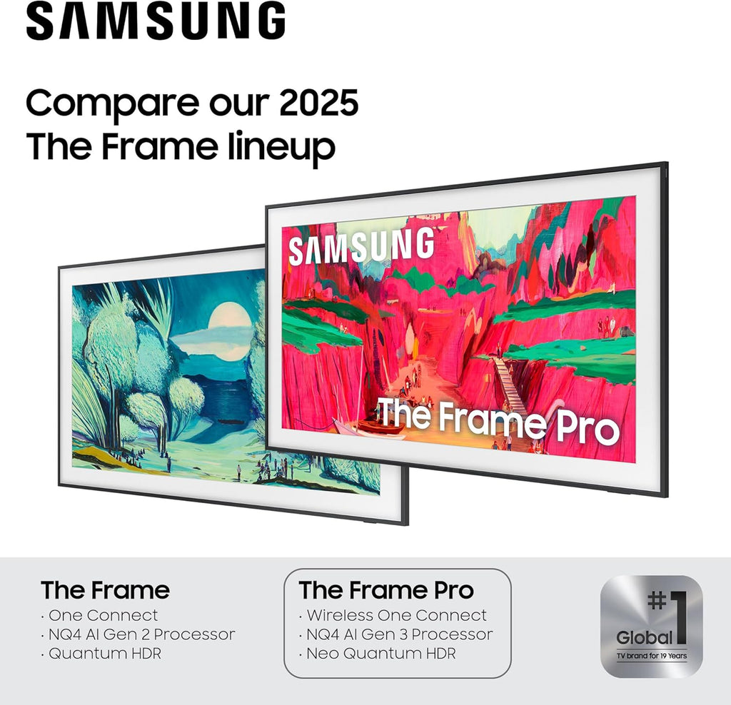 Samsung 85-Inch Class The Frame Pro LS03FW 4K Neo QLED Mini LED Smart TV (2025 Model) Slim Fit Wall Mount Modern Frame Design with Wireless One Connect, NQ4 AI Gen3 Processor, Art Mode, Alexa Built-in
