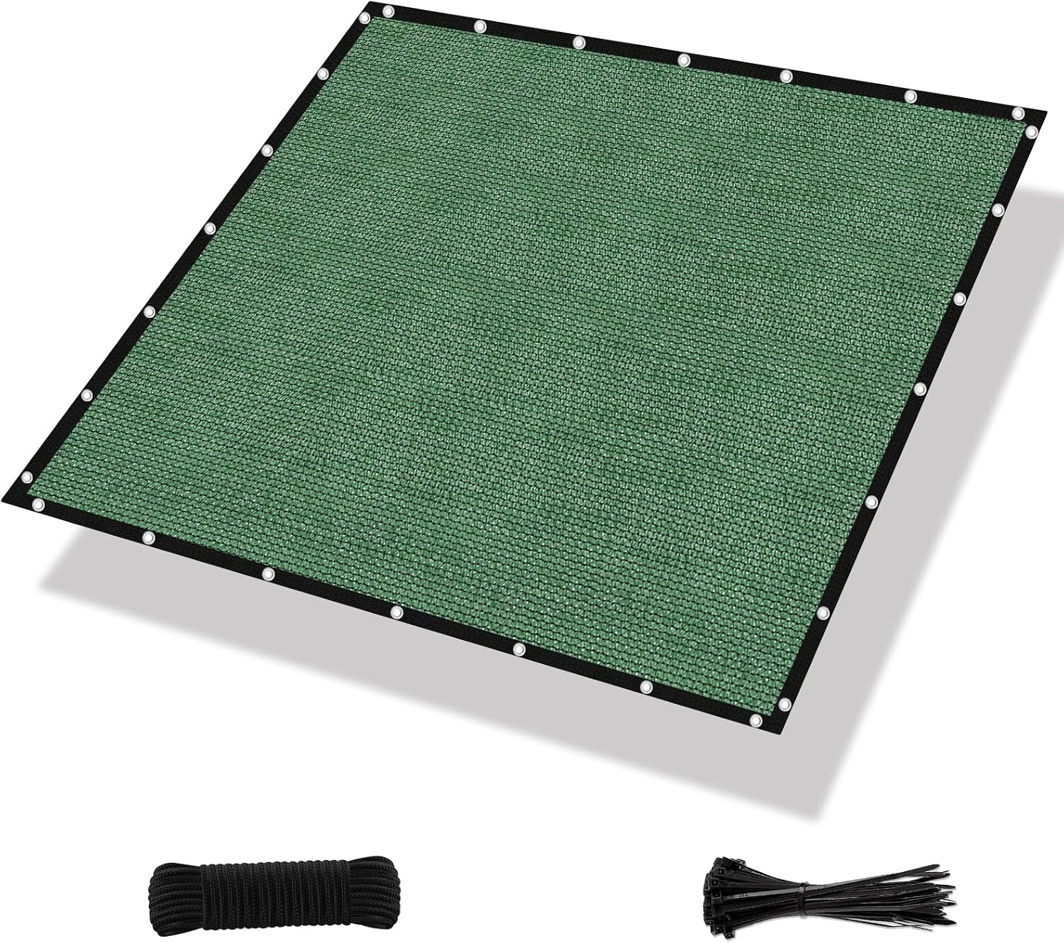 Amagenix 90% Pergola Shade Cover 14' X 20' Sun Shade Cloth with Grommets for Outdoor Garden Patio Porch, Commercial Grade 200 GSM - Cable Zip Ties Included (We Customized) GN03, Green
