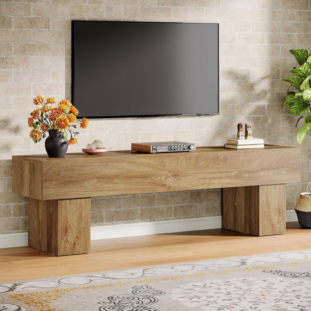 Tribesigns 63' TV Stand, Farmhouse Entertainment Center, Low TV Console Table for Living Room, Long Media Console Television Stands for 55/60/65 Inch TV