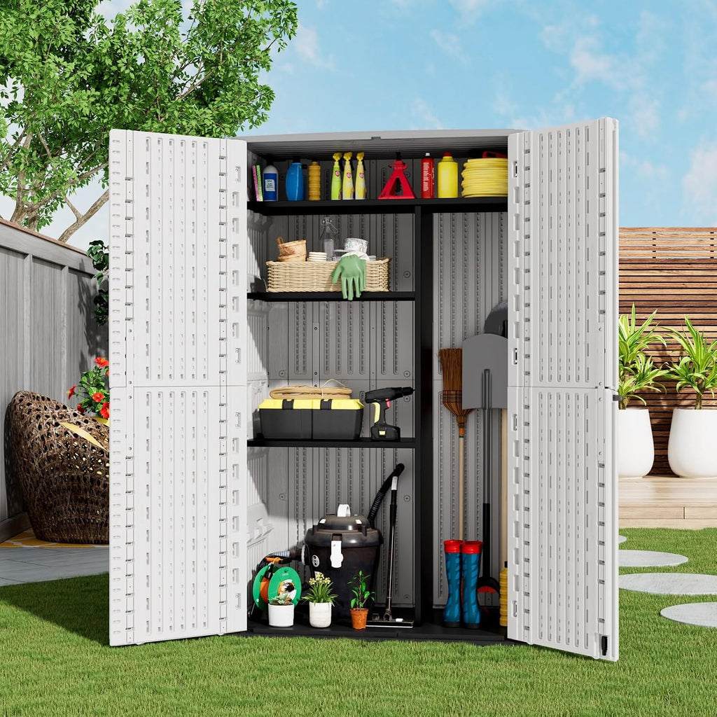 ZZM Metal Storage Sheds Shelf Set only Shelf for Storage Tools W/O Sheds Cabinet (Black)