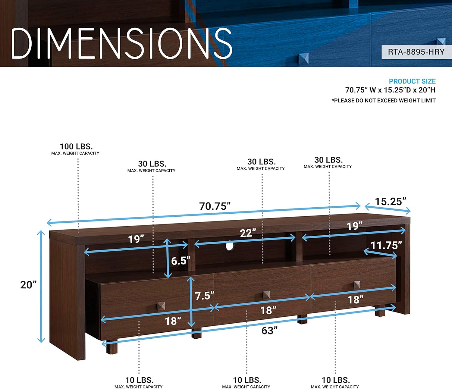 Elegant 80' TV Stand with Three Cabinets and Storage, Modern Entertainment Center with Cable Management Fits Screens up to 80' When Measured Diagonally