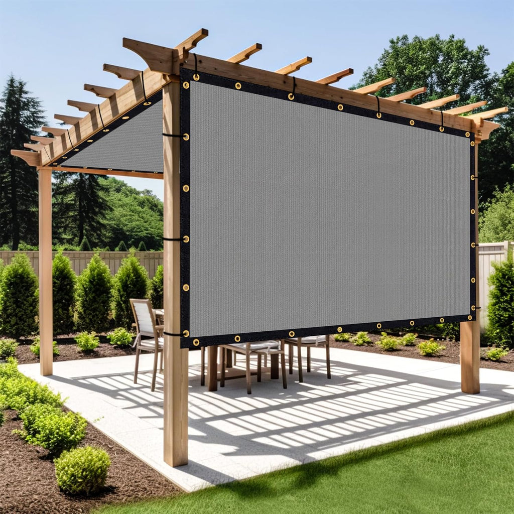 Shade&Beyond Customized Size 14' X 20' Shade Cloth with Grommets, 90% UV Protection UV Protection Mesh Tarp Sun Screens for Patio GN01, Light Gray