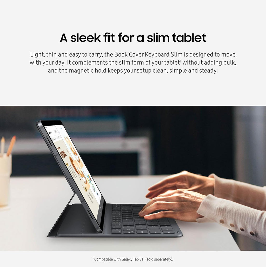 Samsung Galaxy Tab S11 Book Cover Keyboard Slim, AI Key Ready, PC-Like Experience, Sleek, US Version, Black