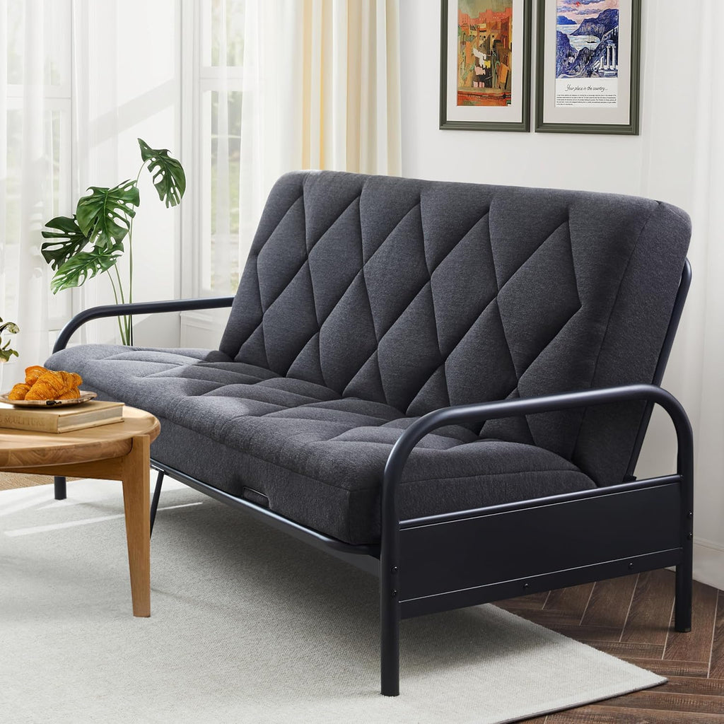 Jamdok 6' Full Size Pillow Top Futon Mattress Replacement(Frame Not Included), Gel Memory Foam, Removable Cover(71X52X6)