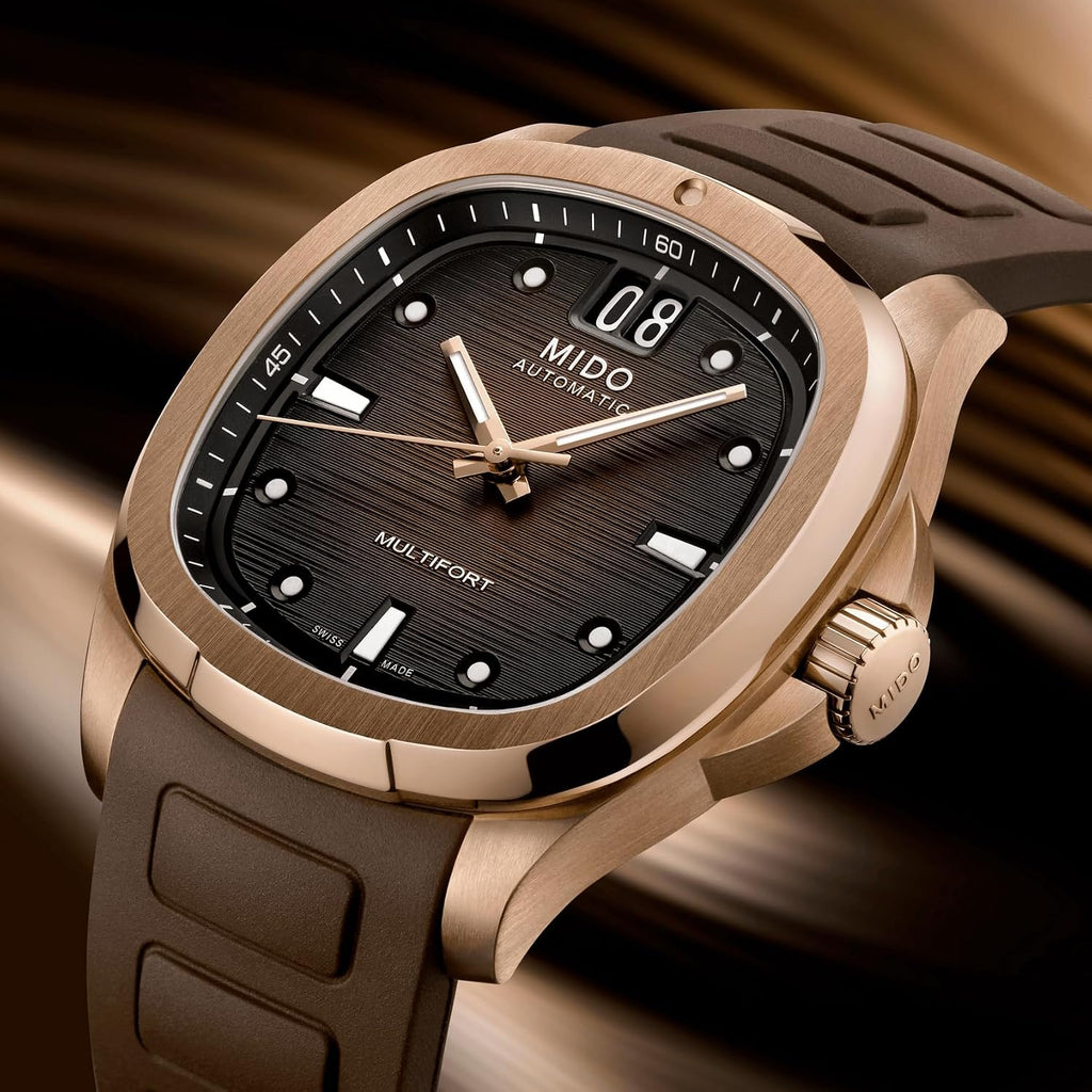 MIDO Multifort TV Big Date - Swiss Automatic Watch for Men - 40mm Case with Transparent Caseback