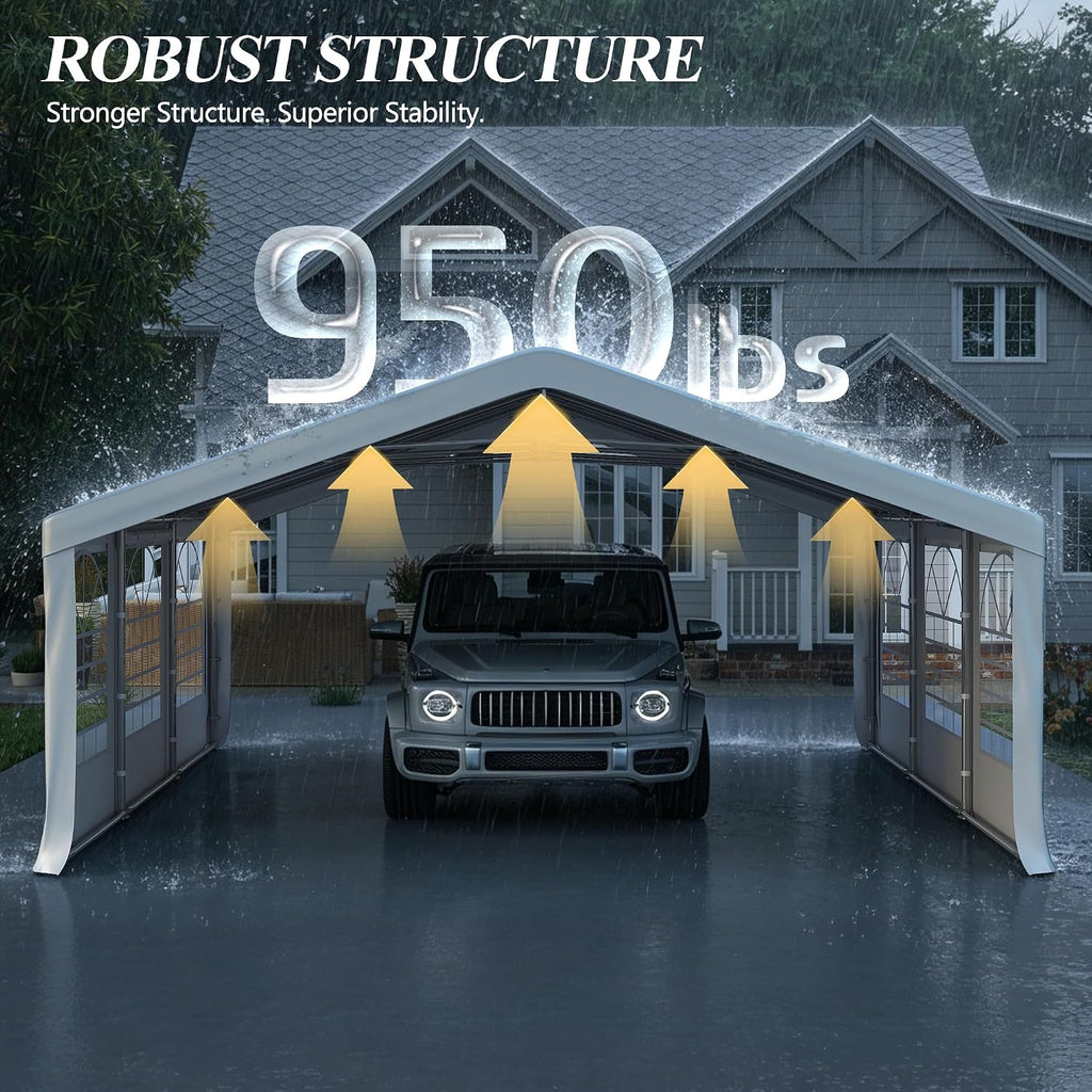 GARTOO 20' x 20' Heavy Duty Party Tent - Outdoor Wedding Gazebo Event Shelter Canopy with Removable Sidewall & 4 Sand Bags for Outdoor Event, Wedding, Birthday Party