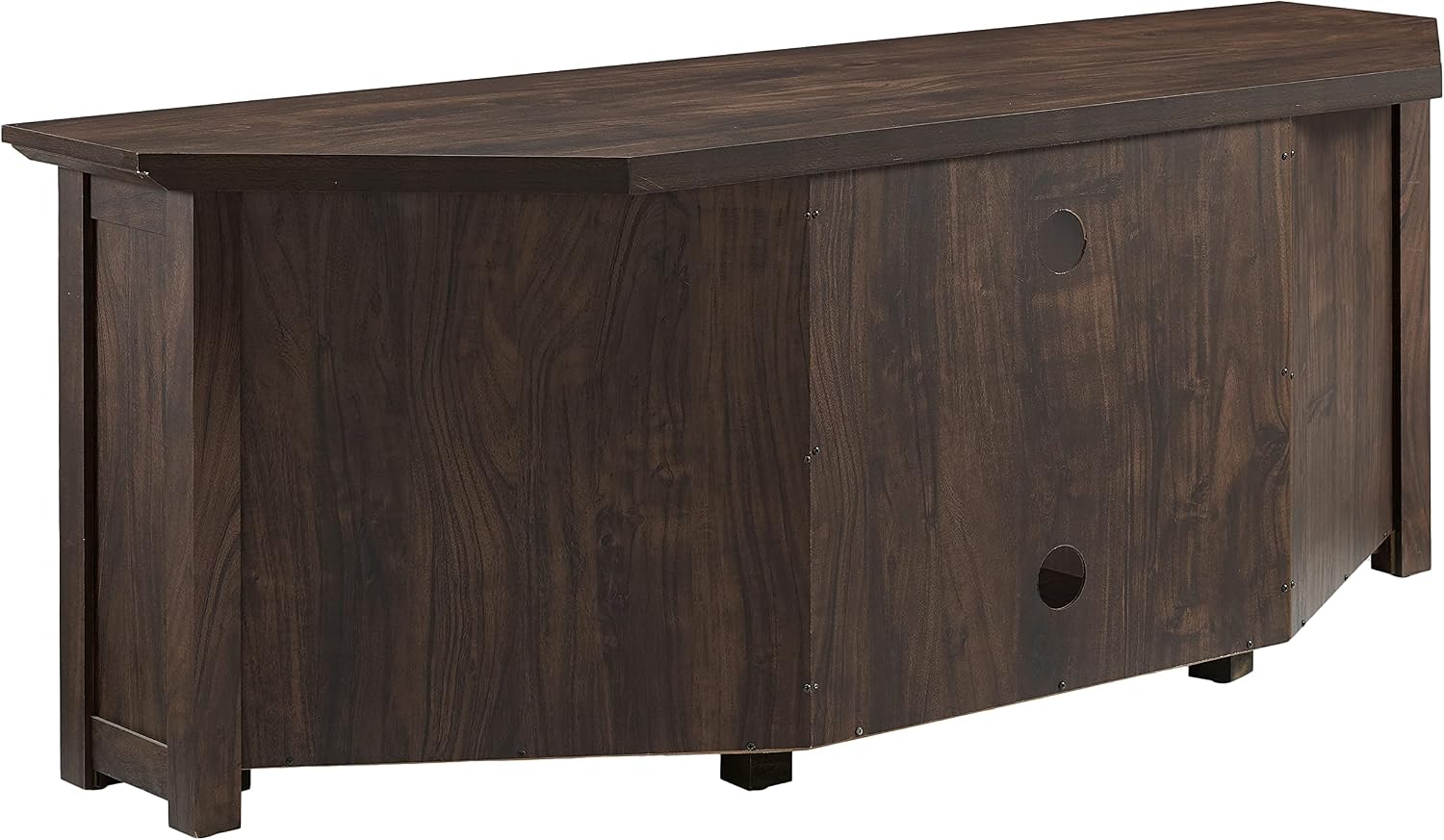 Crosley Furniture Camden Corner TV Stand for 65+ inch TVs, Entertainment Center with Storage Shelves, Dark Walnut
