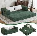 80' King Size Convertible Sofa Bed Sleeper, Foldable Futon Couch with Memory Foam & 2 Pillows, Chenille Fabric Modular Loveseat for Small Spaces, Apartment, Living Room, Studio (Green, 80in)