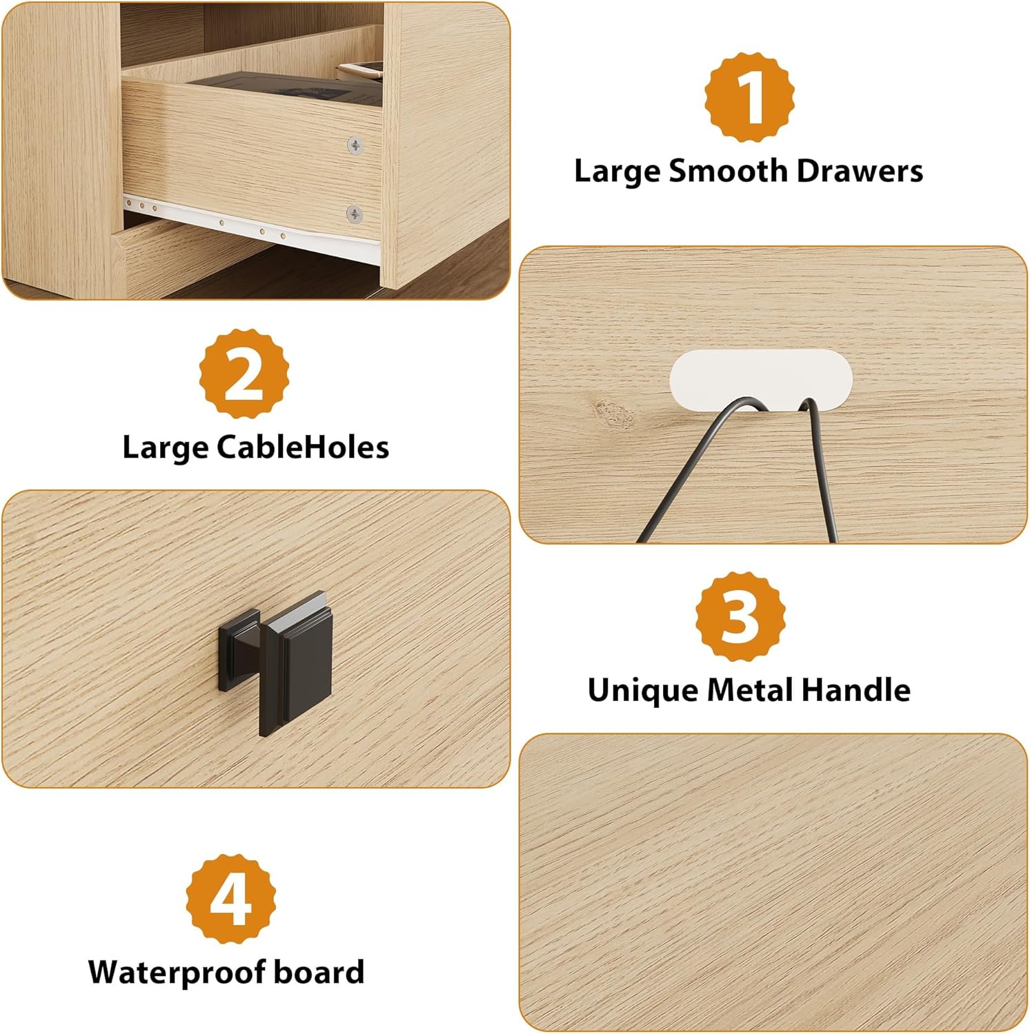 IDEALHOUSE 70in TV Stand for TVs up to 80', Mid Century Modern Entertainment Center with Storage Drawer and Open Shelves, TV Console Media Cabinet for Living Room, Bedroom, Light Oak