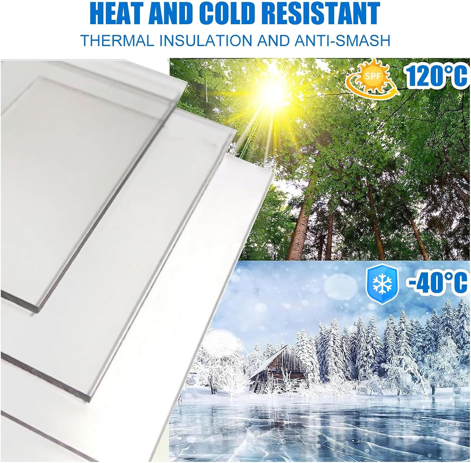 Polycarbonate Clear Plastic Sheet, 3 mm Polycarbonate Panels Shatter Resistant, Easier to Cut, Bend, for Window Panel, Hobby, Home, DIY, Industrial, Crafts(60x120cm/24x47in)