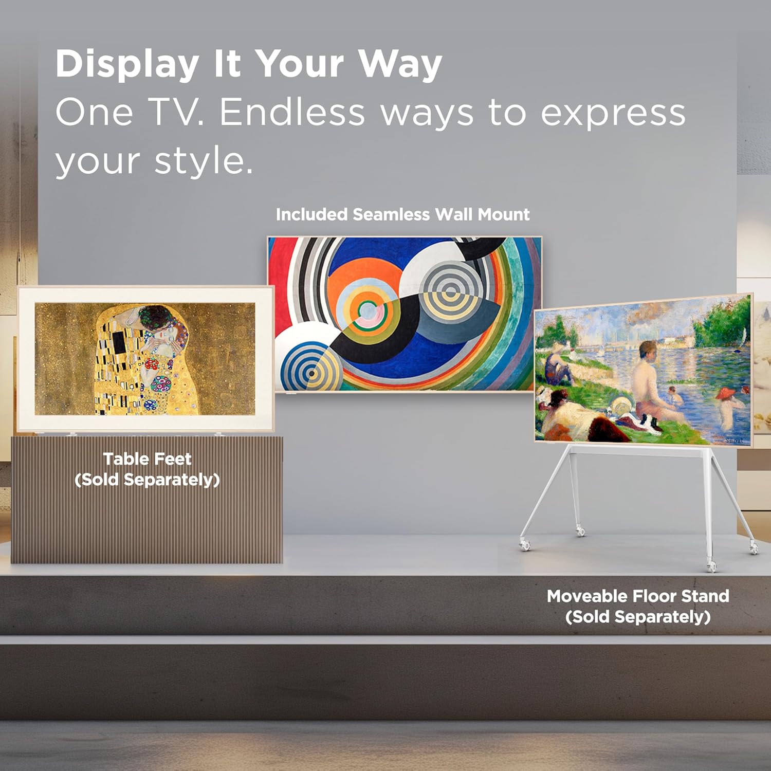 TCL 55 Inch Class NXTVISION Series Picture Frame Canvas Art TV | 55A300W, 2024 Model | QLED 4K HDR Smart Google TV | 120HZ Dolby Atmos Audio | Voice Remote Alexa Google Apple Streaming Television