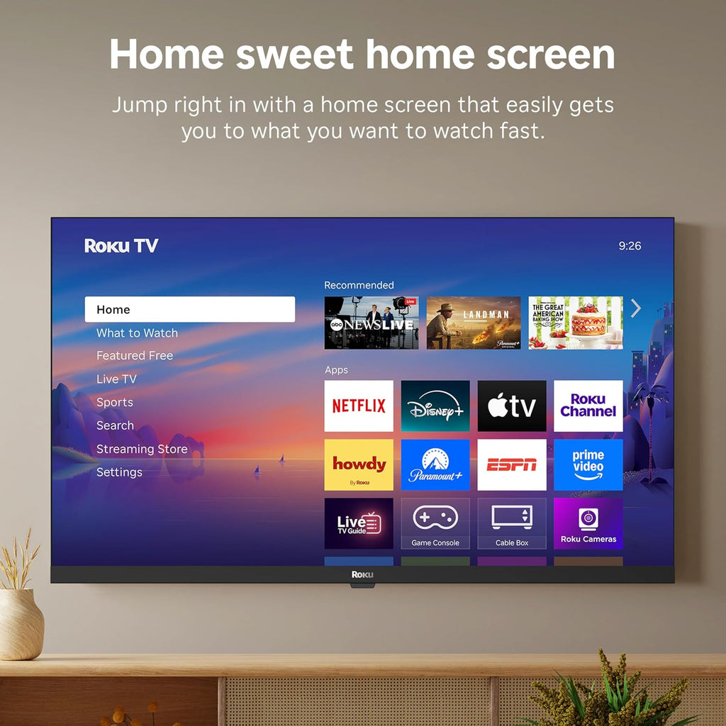 Roku Smart TV – 32-Inch Select Series, 720p HD TV – Roku TV with Voice Remote – Flat Screen LED Television with Wi-Fi for Streaming Live Local News, Sports, Family Entertainment