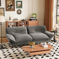 JUMMICO Convertible Futon Sofa Bed, Sleeper Futon Couch with Adjustable Backrest and Armrests, Modern Loveseat with Sturdy Wood Frame for Small Spaces, Apartments (Corduroy, Dove Gray)