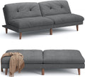 Homall Futon Couch, Modern Futon Sofa Bed with Adjustable Backrest, Convertible Sleeper Sofa Bed for Small Apartments, Loveseat, Office (Fabric, Grey)