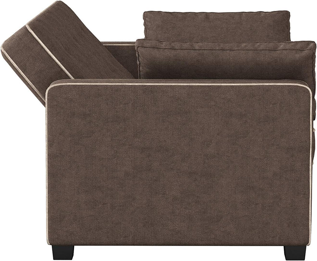 Serta Ainsley Loveseat with Pull Out Sleeper Microfiber Java Full