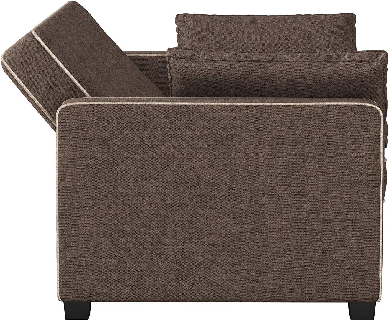 Serta Ainsley Loveseat with Pull Out Sleeper Microfiber Java Full