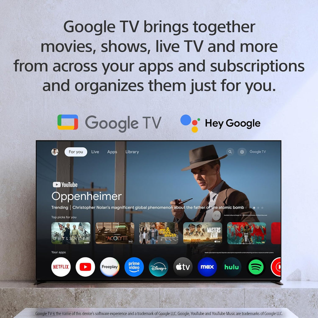 Sony BRAVIA 8 II 55 Inch TV, QD OLED, 4K Smart Google TV, XR Processor with AI Technology, Ultra Slim Design, 120hz Television, Dolby Vision/Atmos, Exclusive Features for PS5, K-55XR80M2