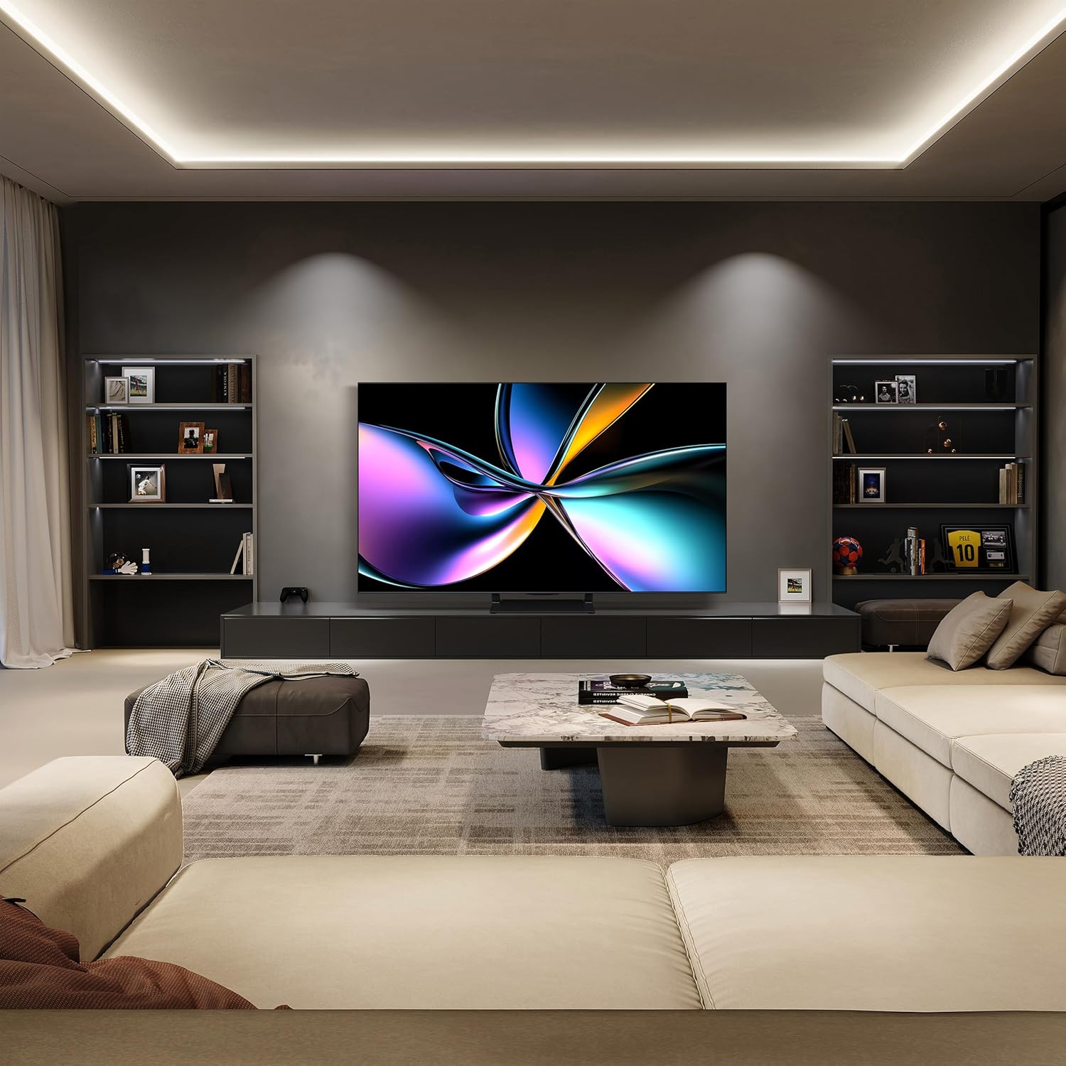 Hisense 85' U7 Mini-LED ULED 4K UHD Best Premium Gaming Google Smart TV (85U75QG, 2025 Model) - QLED, Native 165Hz, VRR 288, Up to 3000 Nits, HDR10+, Dolby Vision IQ · Atmos, IMAX Enhanced, 2.1.2 Ch