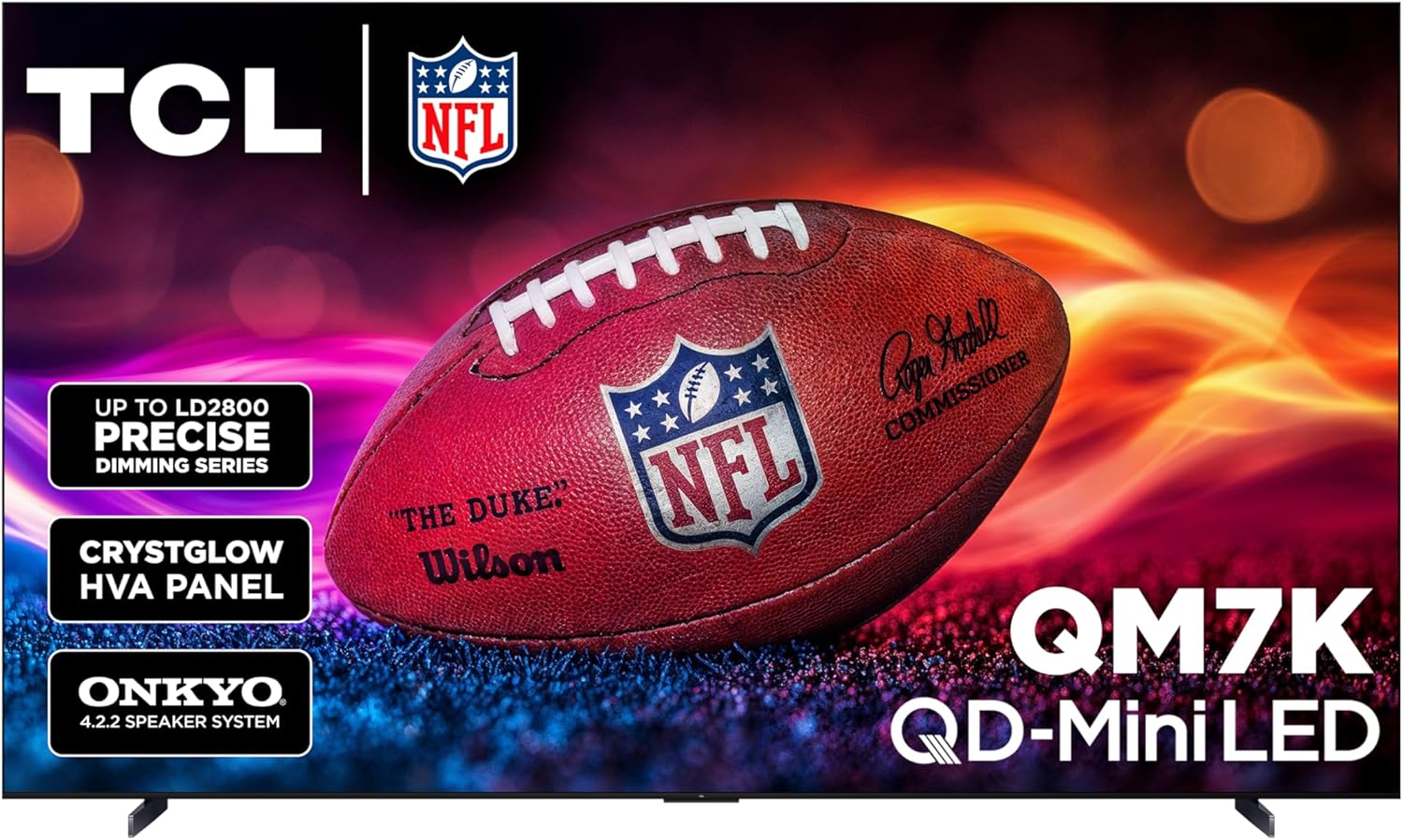TCL 115-Inch QM7K QLED 4K Smart QD-Mini LED TV with Google TV (115QM7K, 2025 Model) Dolby Vision IQ, Dolby Atmos, HDR, Game Accelerator up to 288Hz, Voice Remote, Compatible with Alexa