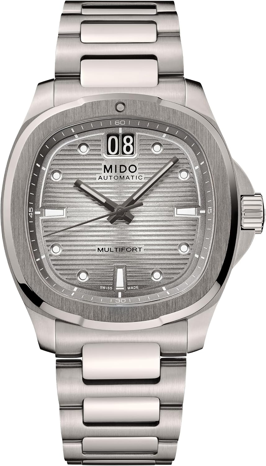 MIDO Multifort TV Big Date - Swiss Automatic Watch for Men - 40mm Case with Transparent Caseback