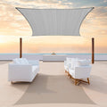 Colourtree CTAPR1220 Custom Size 14' x 15' Grey Sun Shade Sail Canopy UV Block UPF50  Rectangle - Commercial Standard Heavy Duty - 190 GSM - 3 Years Warranty