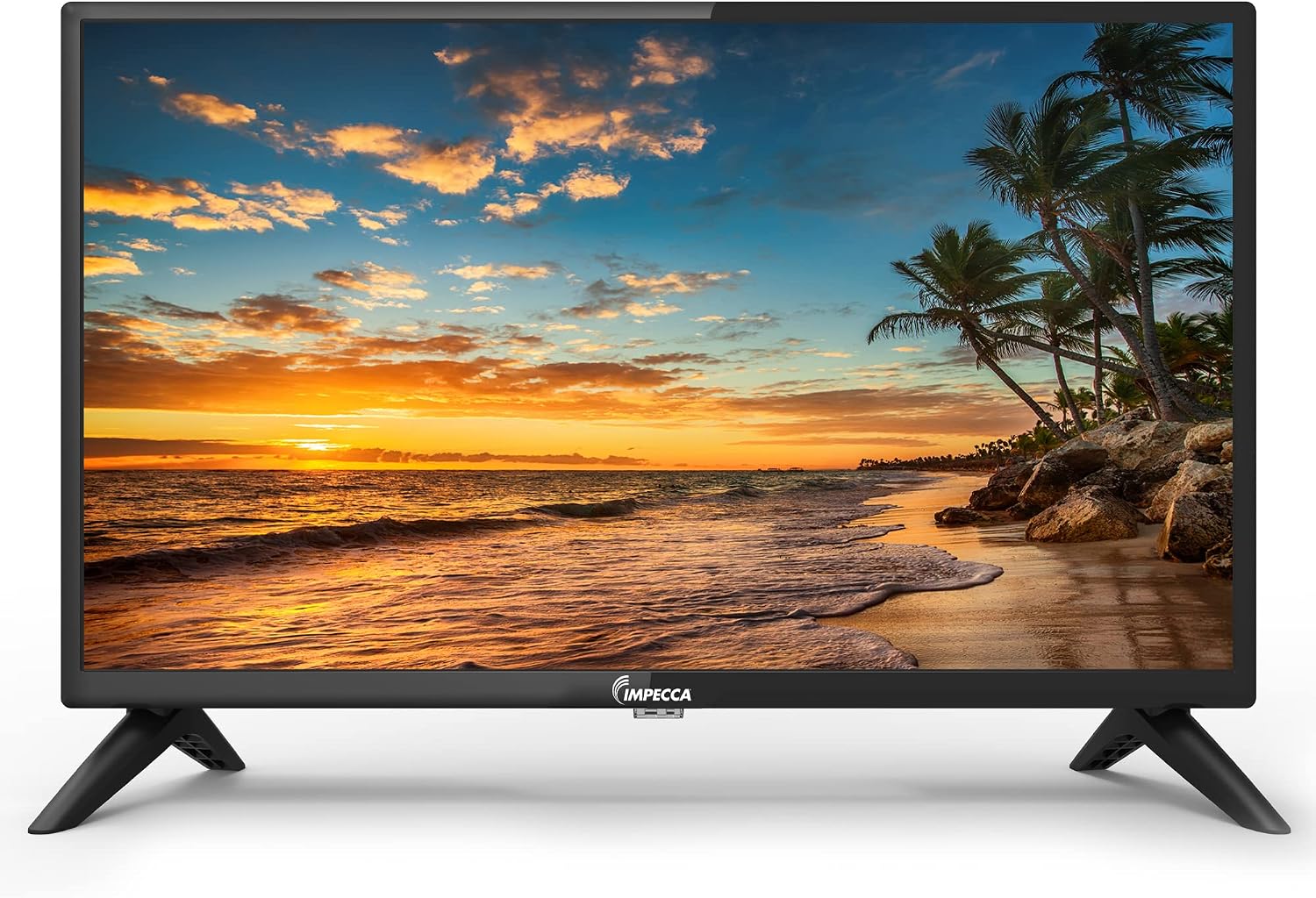 Impecca 24 inch TV HD 720p LED HDMI USB VGA Small Screen Monitor for Home Kitchen RV Camper or Office, Stereo Speakers, Wall Mountable, Full Function Remote, Non-Smart Television