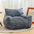Bean Bag Chair for Adults, Comfy Corduroy Beanbag with Armrests, Lazy Sofa Floor Chair for Living Room, Bedroom, Dorm & Lounge, Cozy Fluffy Single Mini Couch (Gray)