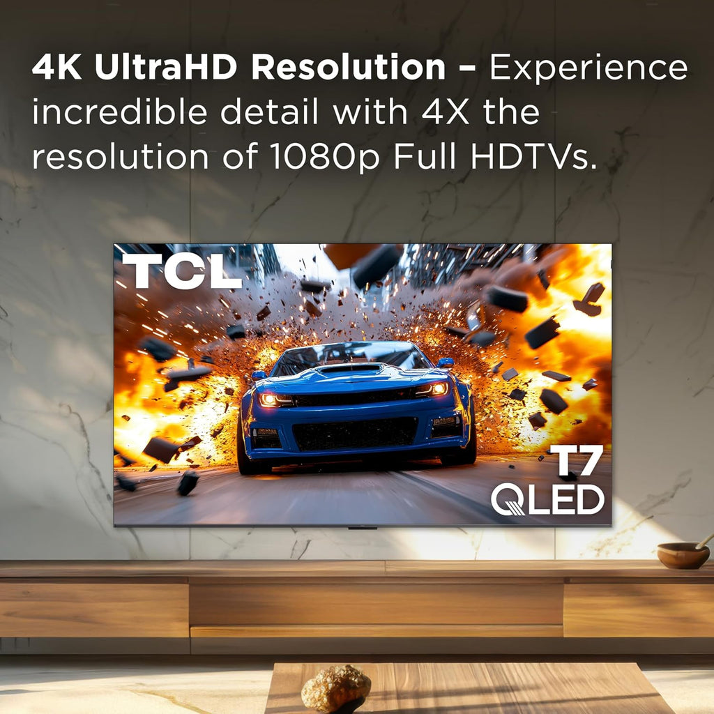 TCL 55 Inch Class T7 Series | 4K QLED HDR | 55T7, 2025 Model | 120HZ Refresh Rate High Brightness Smart Google TV Dolby Atmos Audio | Voice Remote Alexa Gaming Streaming Television
