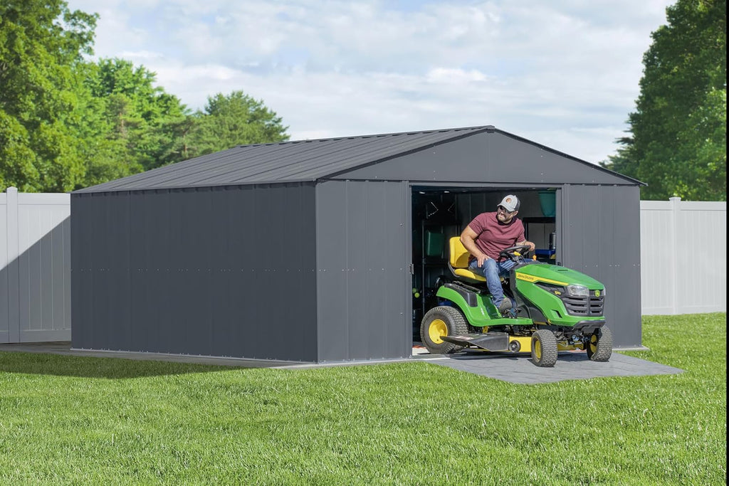 Arrow Classic Metal Shed, 14 x 14, Charcoal