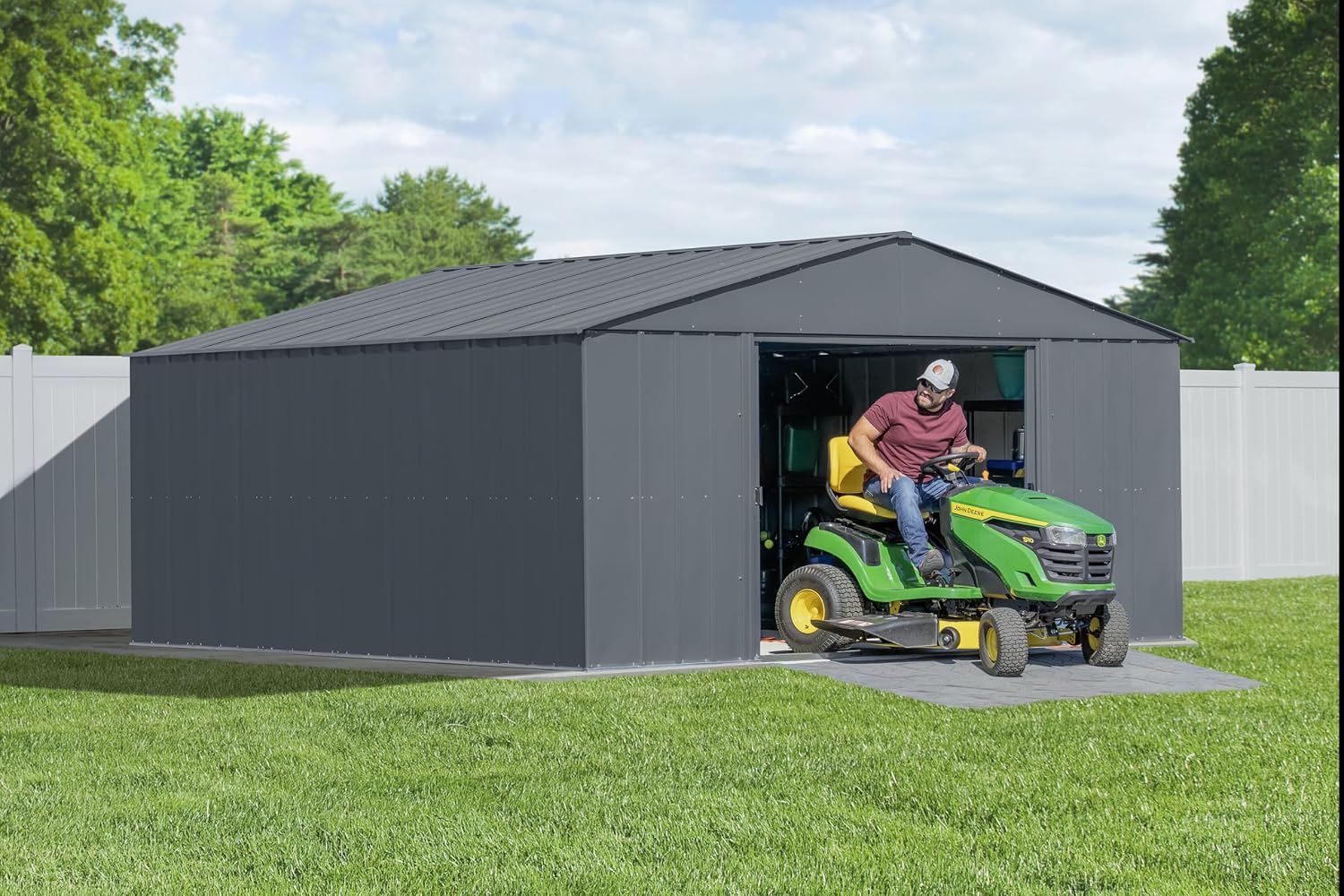 Arrow Classic Metal Shed, 14 x 14, Charcoal