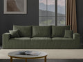 Gericco 113' Modular Sectional Couch, Cloud Boneless Sofa with Deep Seats, Upholstered Corduroy Sleeper Sofa Bed with 3-Seater for Living Room, No Assembly Required, Green