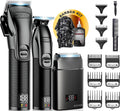 Novah Professional Barber Clippers and Trimmer Set - Foil Shaver Professional Hair Clippers for Men, Mens Cordless Hair Clipper for Barbers Haircut Kit, Fade