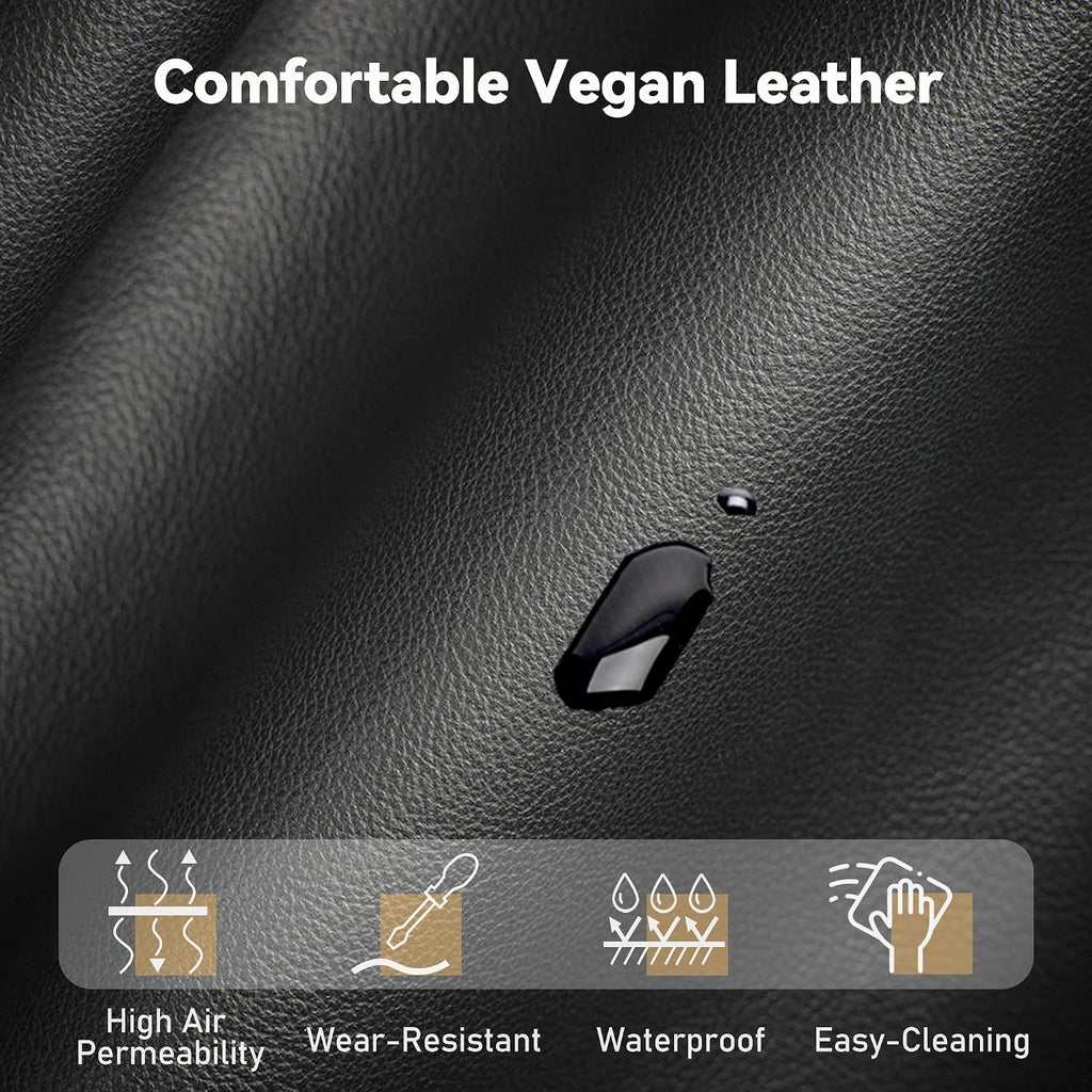 80'' Futon Sofa Bed,Faux Leather Futon Sleeper Sofa, Convertible Loveseat with Adjustable Sofa Backrest,Modern Couches for Living Room, Bedroom, Apartment, Office (Black)