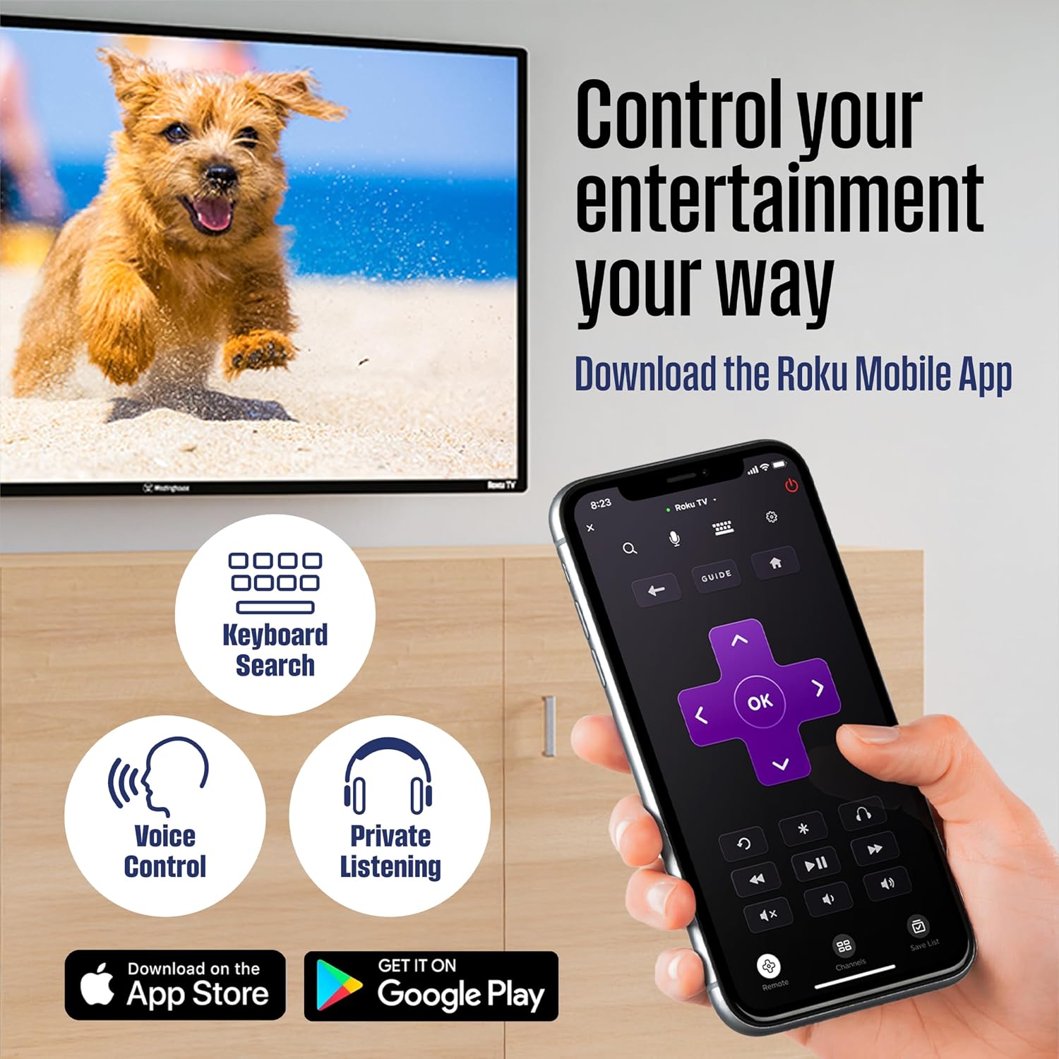 Westinghouse Roku TV - 43 Inch Smart TV, 4K UHD Television with Wi-Fi Connectivity and Mobile App, Flat Screen, Bluetooth, Compatible with Apple AirPlay, Alexa and Google Assistant