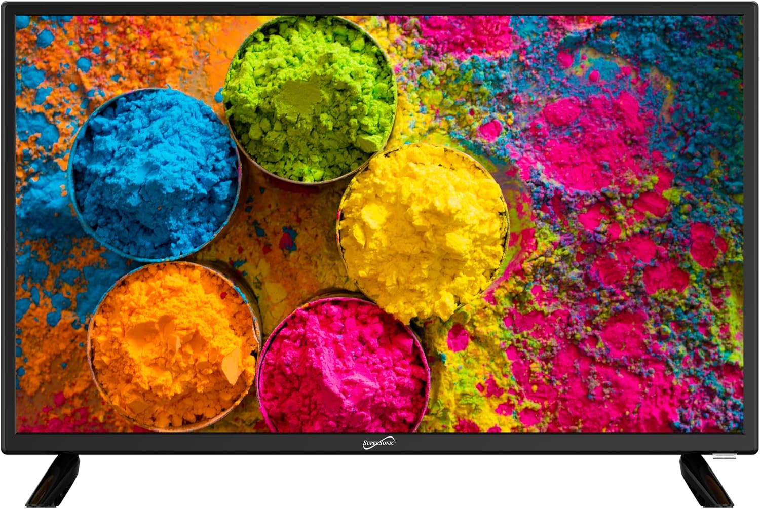 Supersonic SC-2411 23.6' DLED HDTV with Built-in Dual Tuners, HDMI Input, 1080p Resolution, 178° Viewing Angle, USB Compatible, Remote Control and AC/DC Compatibility
