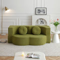 2-in-1 Folding Sofa Bed with Pillow, No Assembly Futon Twin Size Sofa Bed, Breathable Linen-Cotton Convertible Couch Bed for Living Room and Guest Room, 75.5 Inch,Green