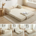 Convertible Sofa Bed Queen,5-in-1 Tri-Fold Boneless Couch with Removable Armrests & Handle,Corduroy Futon Sleeper Sofa,Floor Folding Mattress Pull Out Bed for Small Space Apartment Living Room Bedroom
