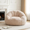 CangLong Large Bean Bag Chair with Filler, Plush Fluffy Shell Design Lounger for Adults, Ergonomic Reading Gaming Chair for Bedroom, Living Room, Dorm, Game - Taupe, 400lbs Support