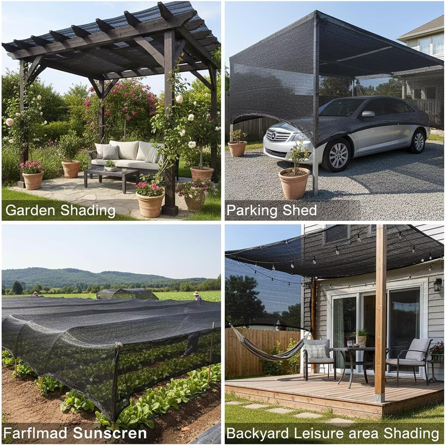 Garden 90% Shade Cloth, Resistant Sun Shade Net 14x20FT Mesh Tarp with HDPE Material and Reinforced Grommets Shade Trap for Greenhouse, Plant, Pergola, and Backyard Patio Sunshade