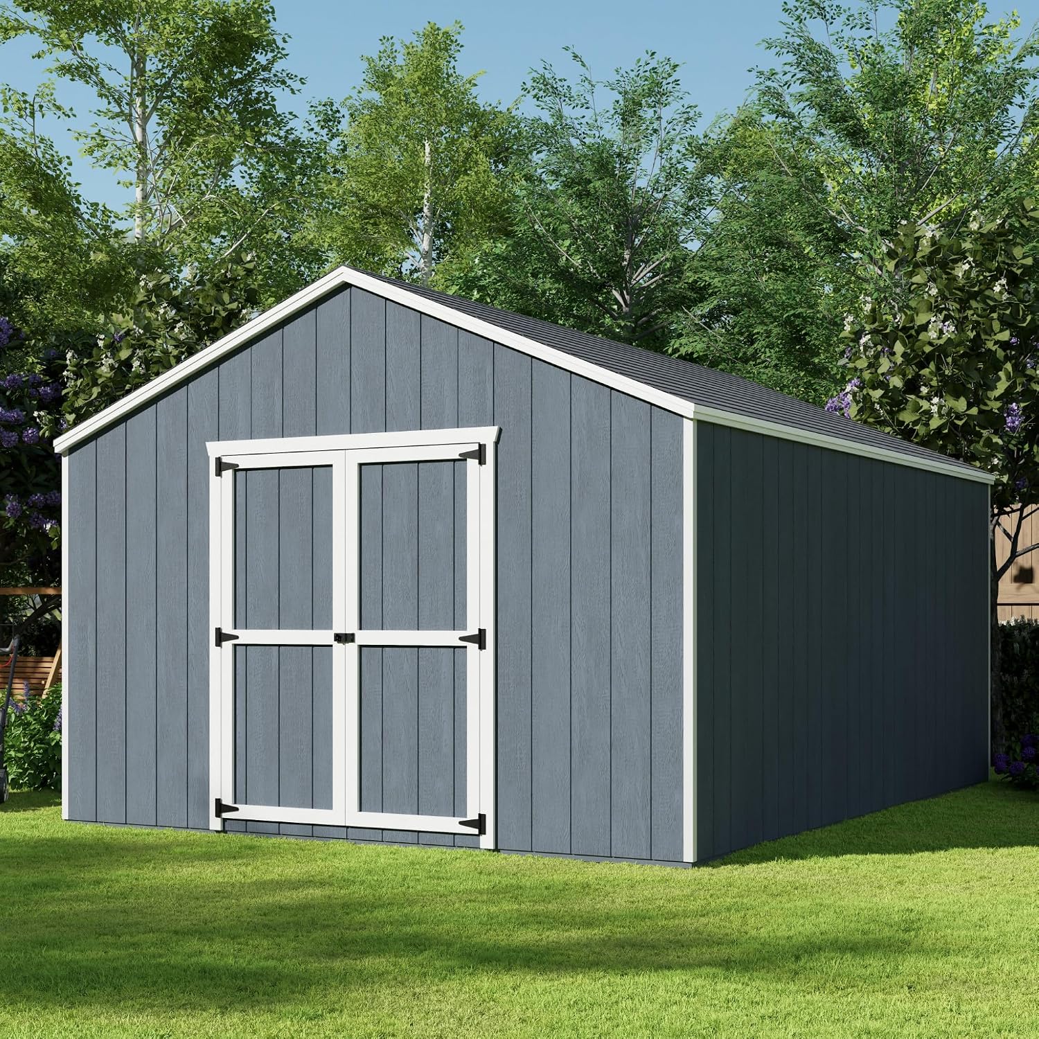 Little Cottage Co. 12x16 Value Gable Shed with Floor, Outdoor Wood Storage Do-It-Yourself Precut Kit