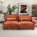 Yoglad Oversized Recliner Lounge Chair Set of 2 with USB Charging & Phone Holder - 400lb Heavy Duty Soft Chenille Reading Chair for Adults, Perfect for Small Spaces in Bedroom/Living Room, Orange