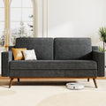 65.4' Loveseat Sofa,Comfy Grey Corduroy Love Seat Couches for Living Room,Mid Century Modern Small Couch for Bedroom Office with Spring Cushion,Solid Wood Frame,Tool-Free Assembly