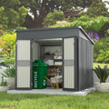 Yardenaler 7x8 FT Metal Outdoor Storage Shed, Garden Tool Shed Kit with Double Doors & Keyed Locking, Waterproof Patio Utility Tool Shed for Backyard and Garden, Gray